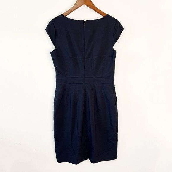Tory Burch Navy Blue Square Neck Cap Sleeve Dress - Picture 2 of 10